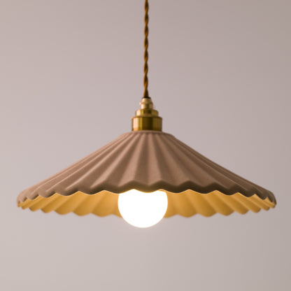 Clay Porcelain Fluted ceramic pendant light