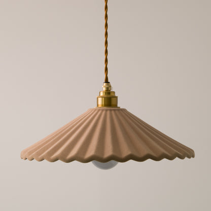 Clay Porcelain Fluted ceramic pendant light