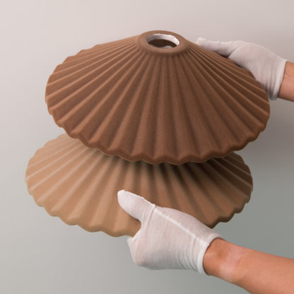 Clay Porcelain Fluted ceramic pendant light