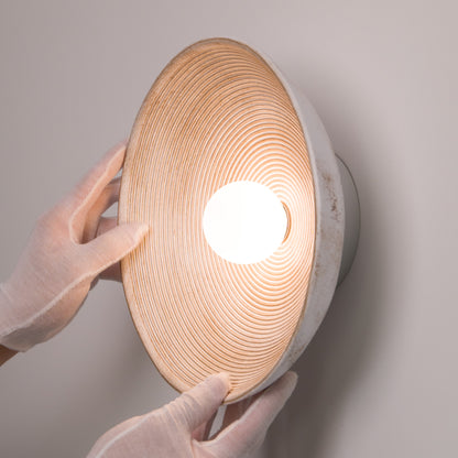 Longleaf Wooden Texture Plate Wall Light In White