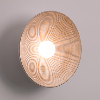 Longleaf Wooden Texture Plate Wall Light In White
