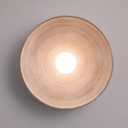 Longleaf Wooden Texture Plate Wall Light In White