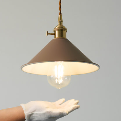 Coloured Cone Shade Industrial Pendant Light