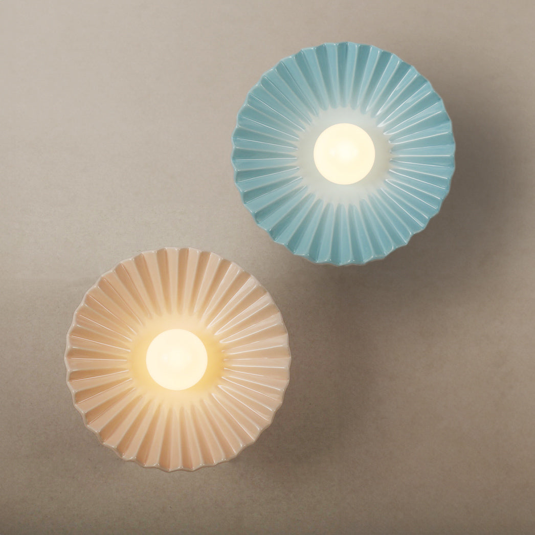 Tutu Pastel Pink and Blue Porcelain Wall Sconce / Ceiling Light