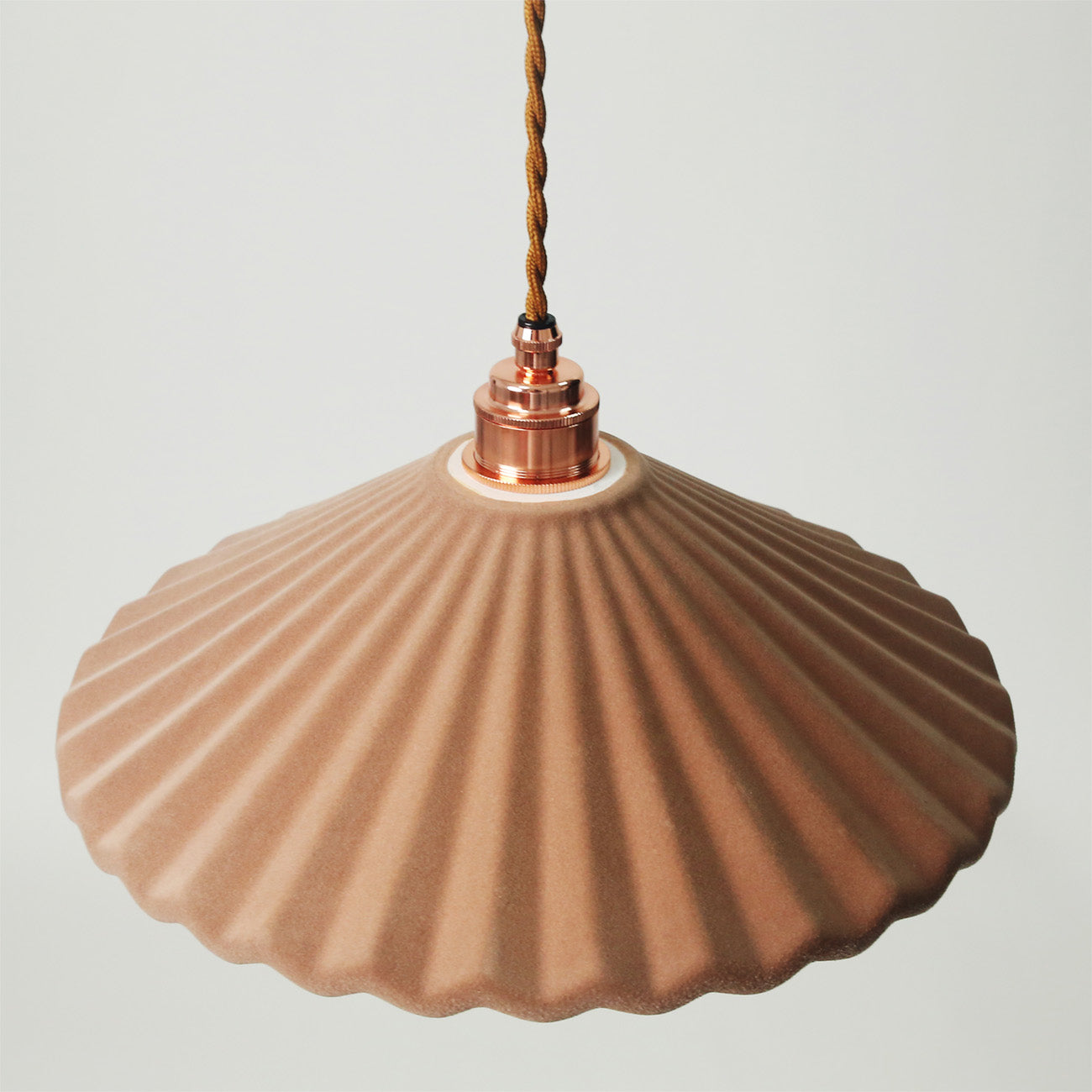 Clay Porcelain Fluted ceramic pendant light