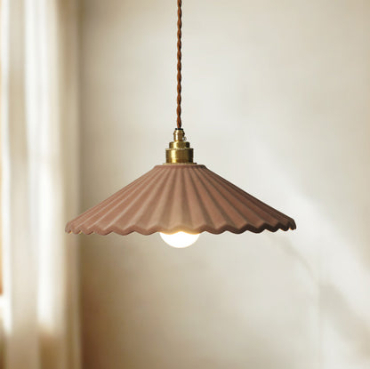 Clay Porcelain Fluted Pendant Light