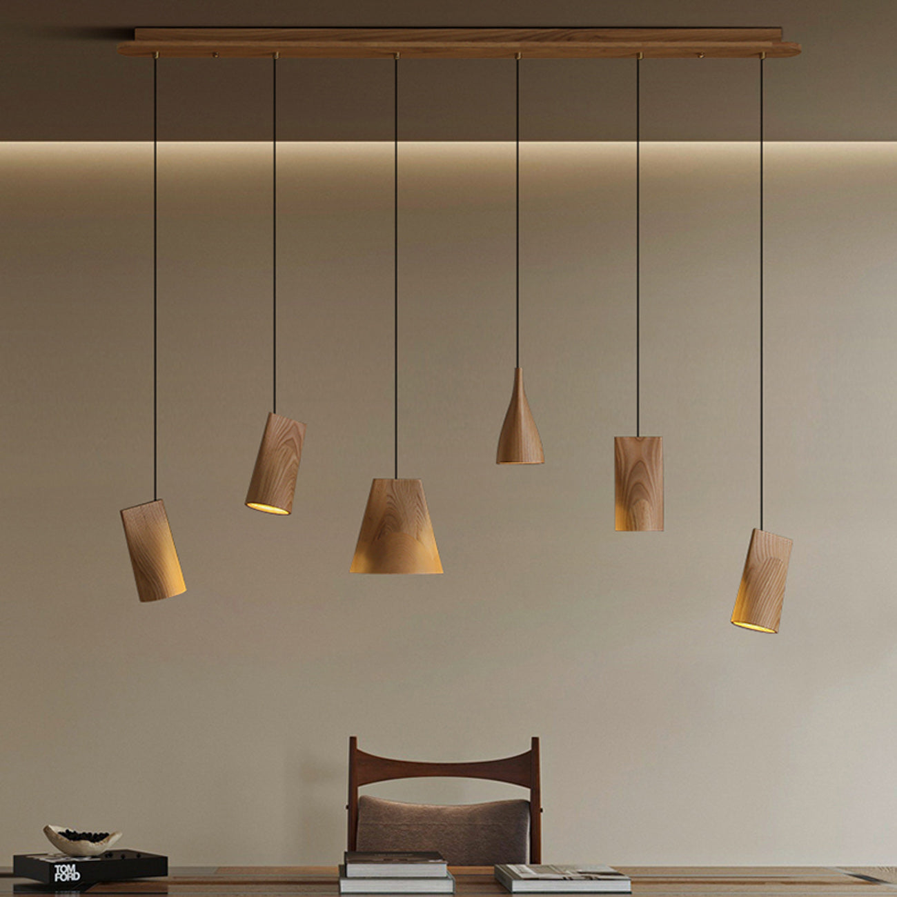 Walnut Solid Wood Minimalist Scandinavian Pendant Light