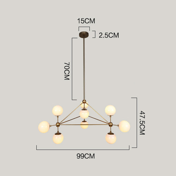 Brushed brass cluster bulb chandelier measurements