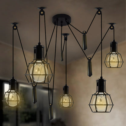 Work Lamp Cage Chandelier