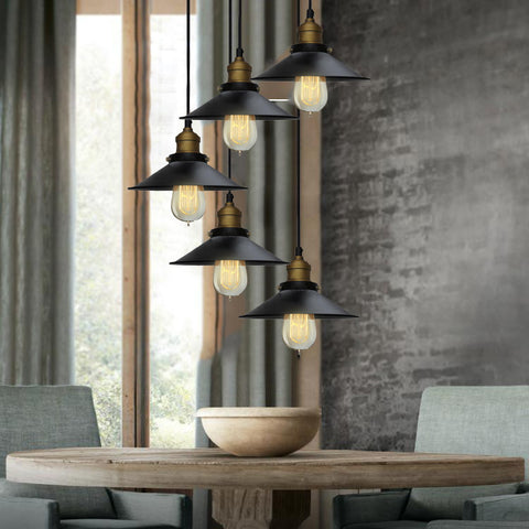 Industrial Cone Shade With Brass Fitting Pendant Light