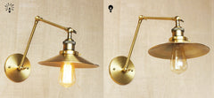 Brass Cone Shade Wall Light With Long Arm