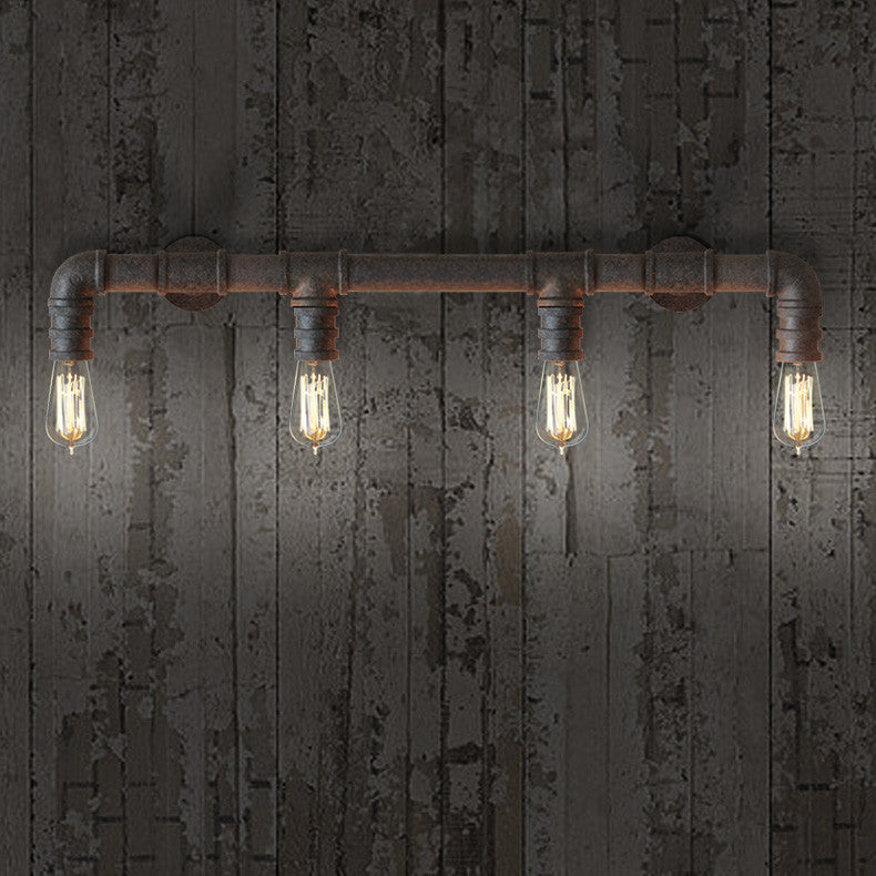 4 head water pipe wall sconce