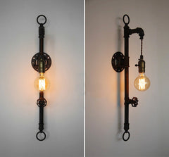 Wall Fixed Water Pipe Turned Wall Light front and side view