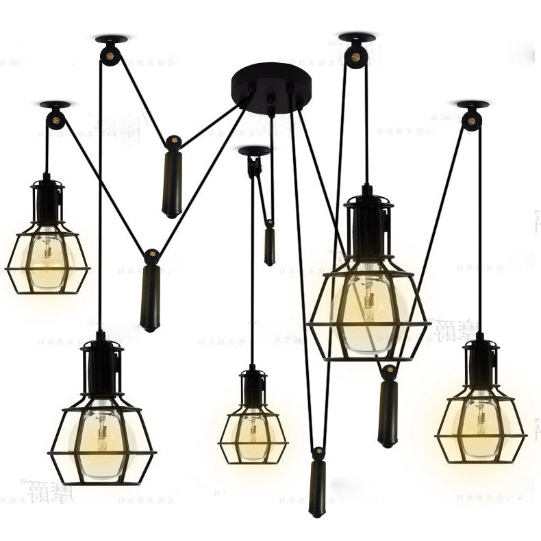 Work Lamp Cage Chandelier