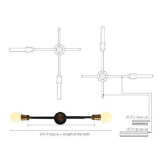Circa Duo Industrial Wall Light With Brass Fitting - 2 heads