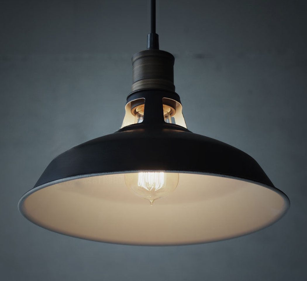 Duotone industrial metal shade retro pendant light. Ceiling Light