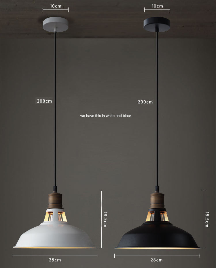Duotone industrial metal shade retro pendant light. Ceiling Light