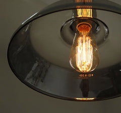 Industrial Lamp Shade Pendant Light With Tinted Glass
