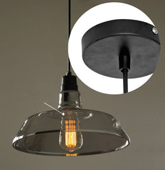 Industrial Lamp Shade Pendant Light With Tinted Glass