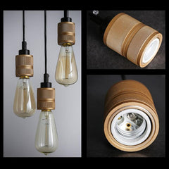 Hooked Industrial Brass Single Bare Edison Bulb Pendant Light