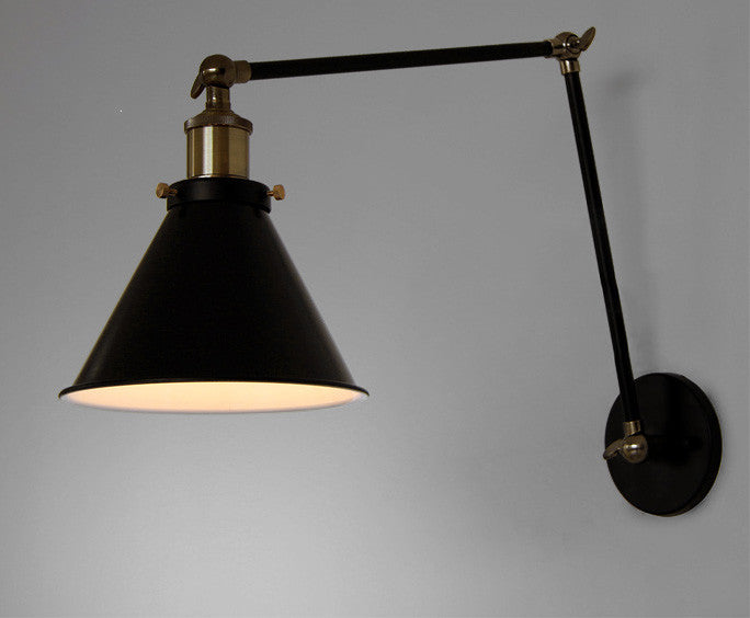 Black Cone Shade Contemporary Loft Wall Lamp