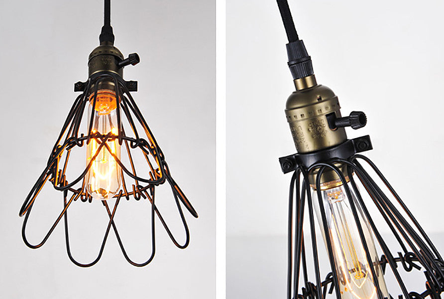 Kaye Wire Cage Industrial Retro Pendant Light