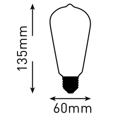 Classic Edison Light Bulb ST64 4W LED Filament measurements