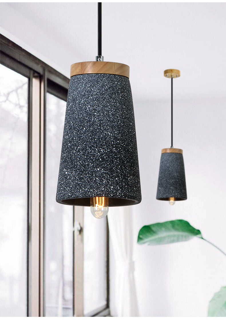 Coburg Wooden Top Concrete Shade Pendant Light – Tudo And Co