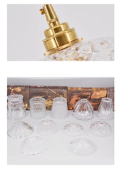 Betty Glass Shade Brass Fitting Art Deco Pendant Light