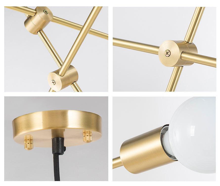 Circa Brass Pendant Light - 3 lines details