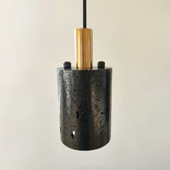 Black Lava B Concrete Minimalist Line Pendant Light