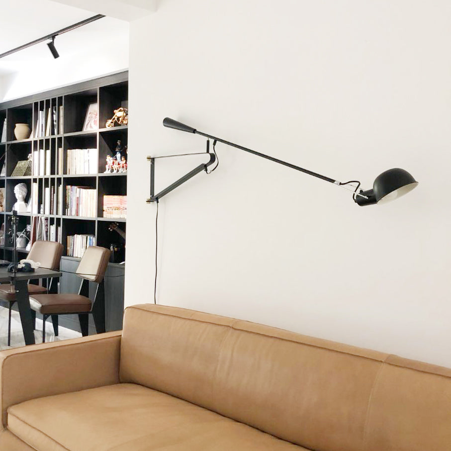 Long arm store wall light