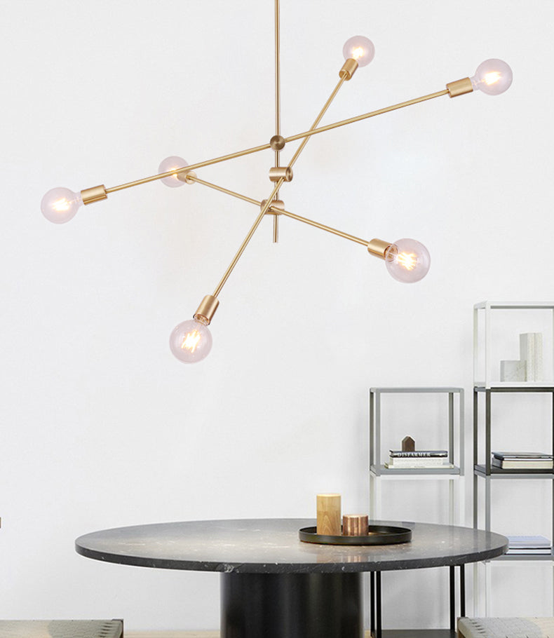 Circa Brass Pendant Light - 3 lines above a dining table
