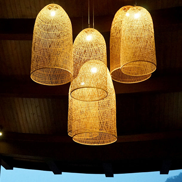 Kandang Rattan Wicker Bamboo Cage Pendant Light