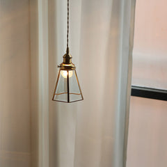 Lanterna brass frame glass pendant light
