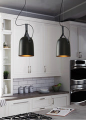 Kemi loft minimalist monochrome pendant light with strap handle