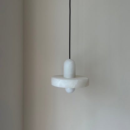 Carrara White Stone Minimalist Line Elegant Pendant Light