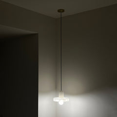 Carrara White Stone Minimalist Line Elegant Pendant Light