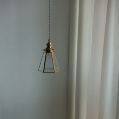 Lanterna brass frame glass pendant light