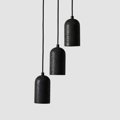 Black Lava E Concrete Minimalist Line Pendant Light