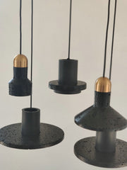 Black Lava F Concrete Minimalist Line Pendant Light