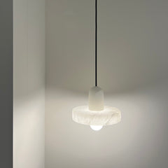 Carrara White Stone Minimalist Line Elegant Pendant Light