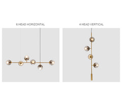 Olive Tree Branch Line Chandelier vertical and horizontal orientation