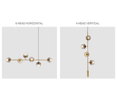 Olive Tree Branch Line Chandelier vertical and horizontal orientation