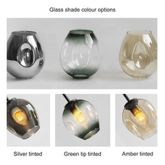Carmen multi lamp glass pendant light chandelier glass shade colour options