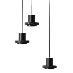 Black Lava C Concrete Minimalist Line Pendant Light