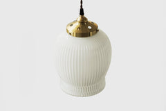 Greta fluted frosted glass mid century modern pendant light