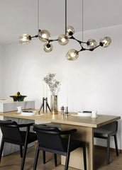 Carmen multi lamp glass pendant light chandelier japandi dining table setting