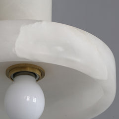 Carrara White Stone Minimalist Line Elegant Pendant Light