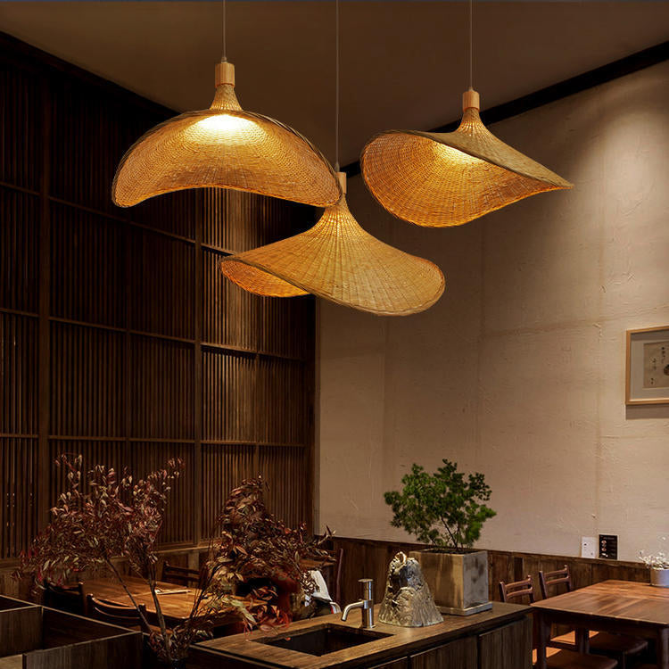 Bamboo ceiling store lamp